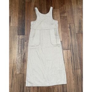 Clues Collections Tan Pinafore Dress Sleeveless Size 8